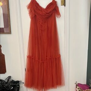 Elegant Orange Tulle Dress